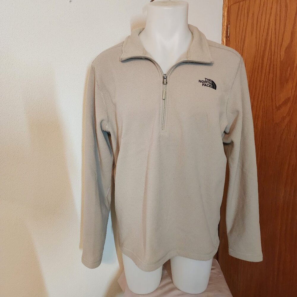 The North Face Men's L Gray 1/4 Zip Long Sleeve Mock Neck Sweatshirt EUC #554